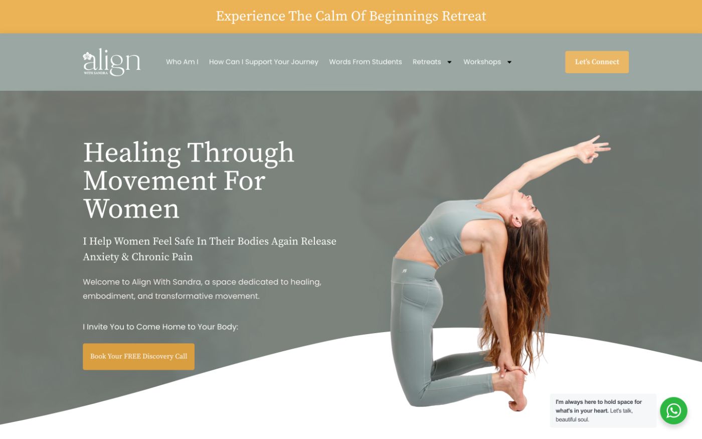Align With Sandra website from Soul Reflected’s portfolio